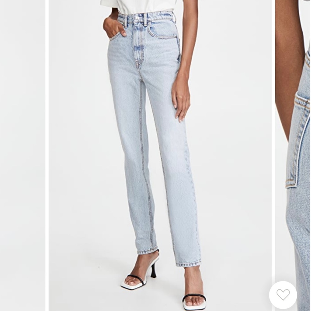 Alexander Wang High Waist Slim Jeans in Pebble Bleach color